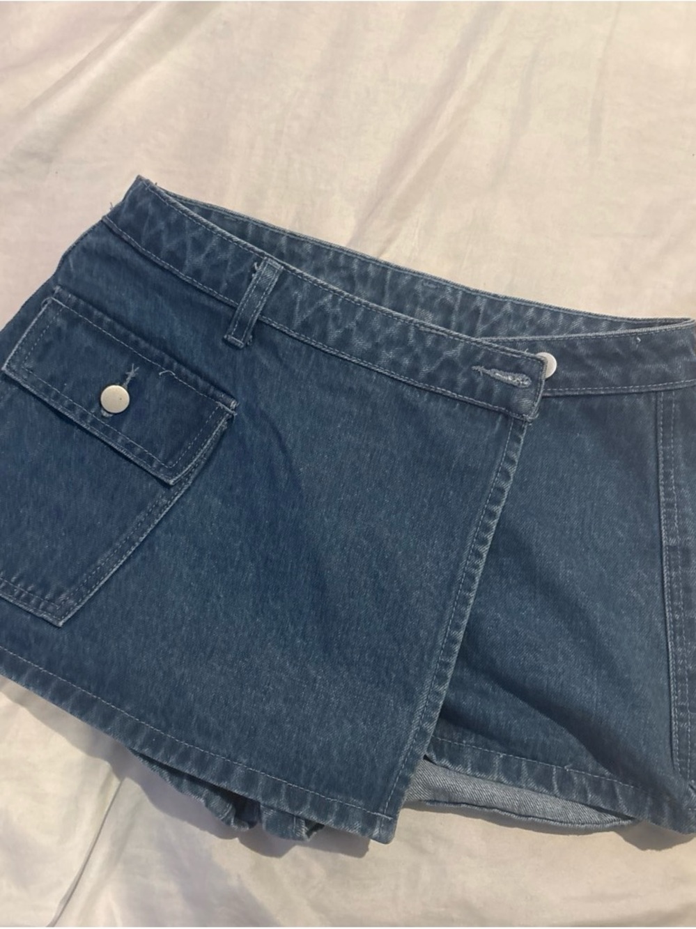 Dark Blue Denim shorts  with Front Utility Pocket